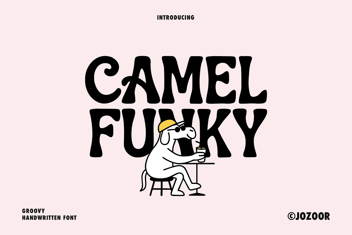 Camel Funky - Groovy Retro Font, a Handwritten Font by Jozoor (Photo 1 of 9)