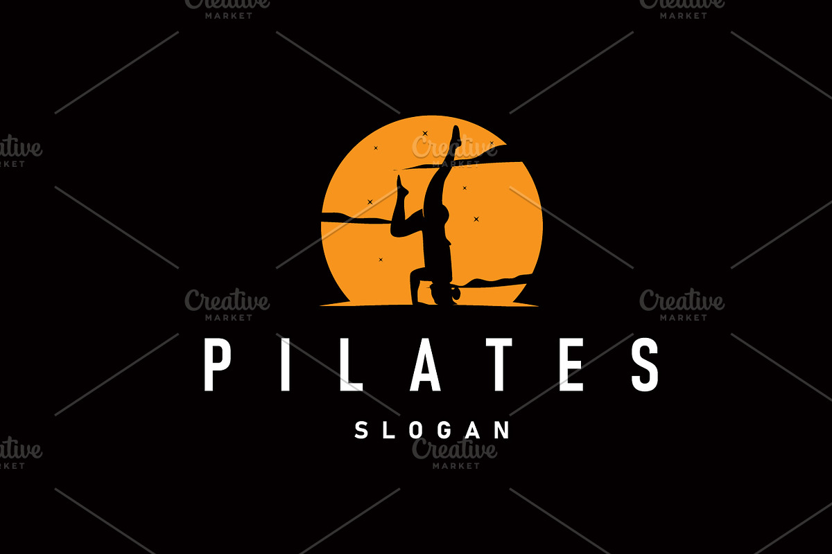 silhouette logo pilates pose sports, a Branding & Logo Template by Maylianaw28
