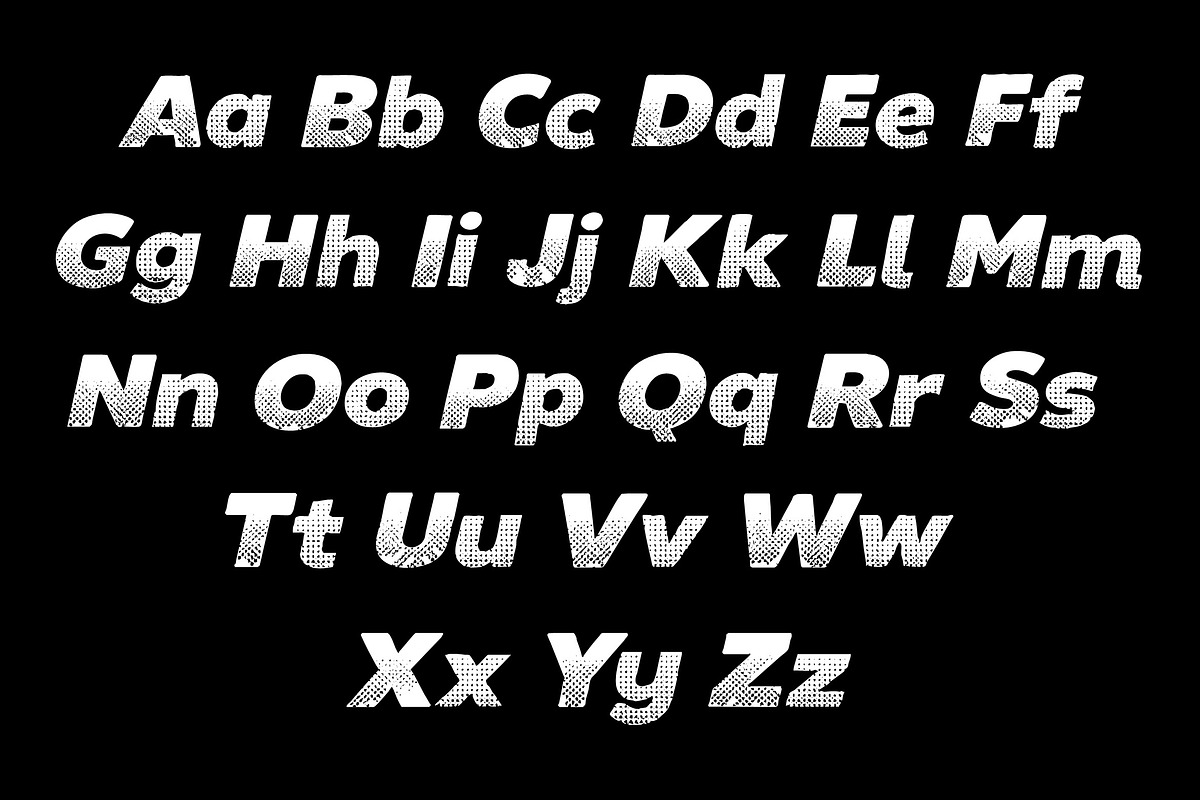 Halftone Retro Font, a Sans Serif Font by Art StoreID (Photo 3 of 14)