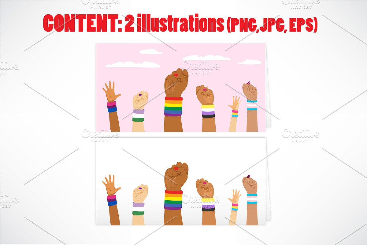 LGBT Flags Wristwand Elements, a Person Illustration by Kakigori Studio (Photo 2 of 4)