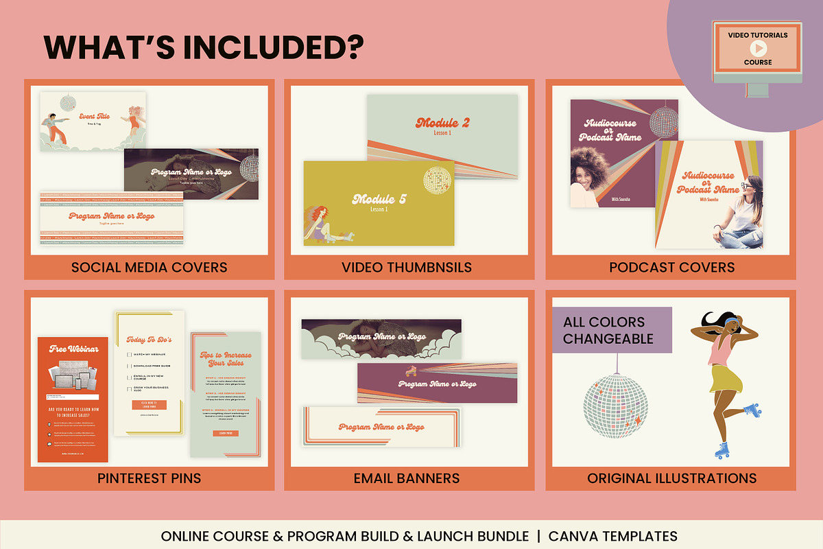Retro Roller Disco Canva Mega Pack, a Social Media Template by WorkShy Studio (Photo 3 of 24)