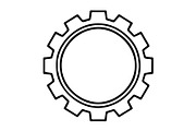 Black gear cogwheel icon symbol, an Outline Icon by Nurlan's shop (Thumbnail 1 of 3)