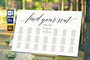 Wedding seating chart SHR168, an Invitation Template by Shafura_Wedding (Thumbnail 1 of 5)