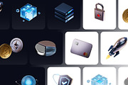 SaaS & Crypto 3D Illustration Kit, an Object 3D Model by Base Design Studio (Thumbnail 4 of 4)
