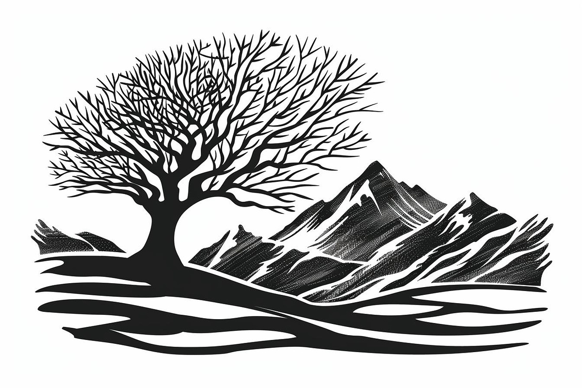 Majestic Mountain and Tree Vector, an Object Graphic by jahid234 (Photo 4 of 11)