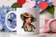 Whimsical Spring Western Girl Clipar, an Illustration by Craft Nest (Thumbnail 7 of 12)
