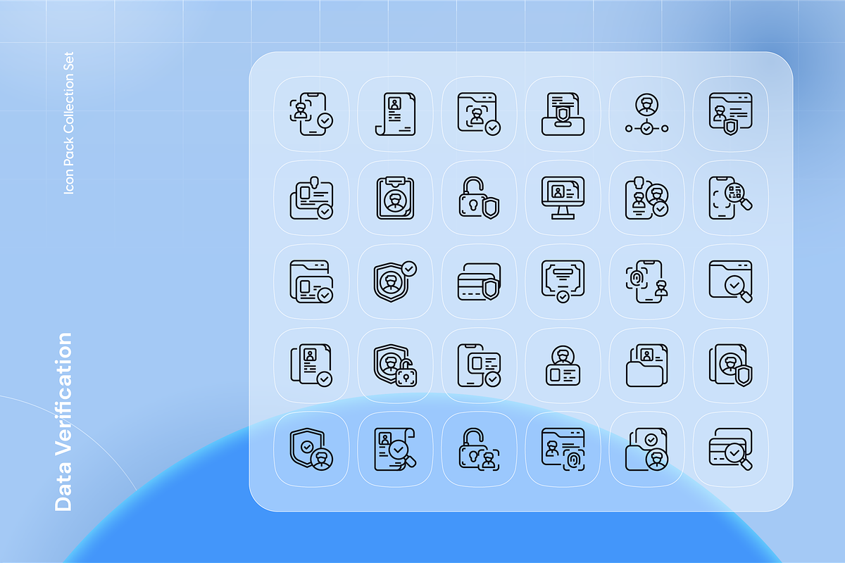 Data Verification Icon Set, an Outline Icon by Nathaya Studio (Photo 2 of 2)