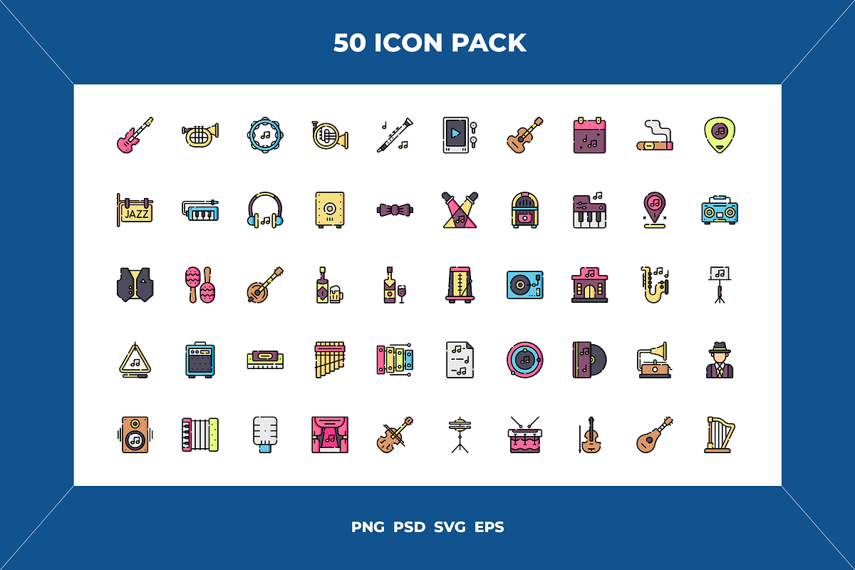 Jazz music icons, an Outline Icon by Wencory (Photo 1 of 2)