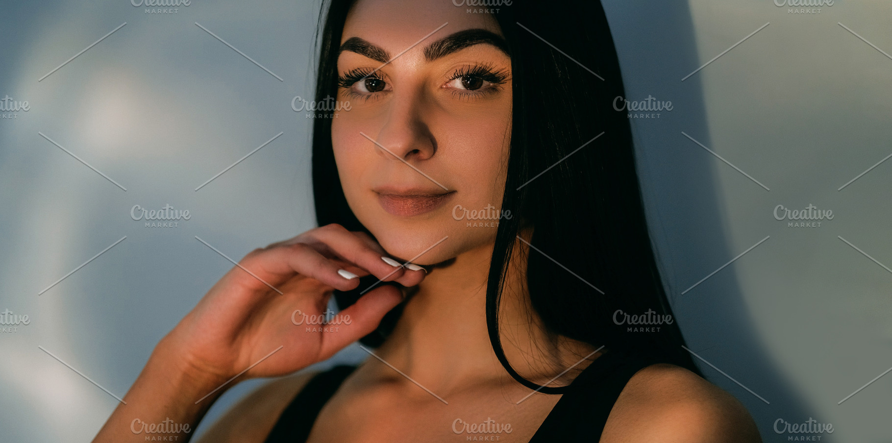 Glowing skin confident model face hair radiant, a Person Photo by Photo Drive Studio