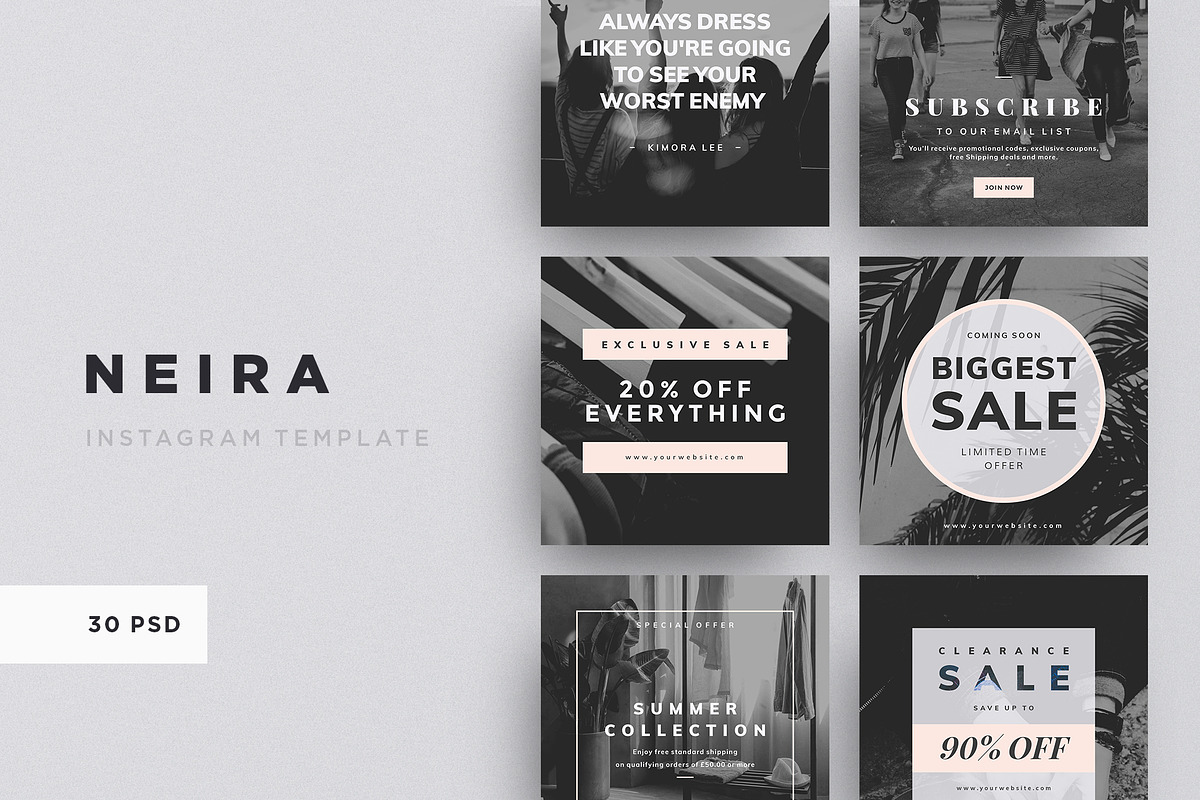 NEIRA - 30 Instagram Template, a Social Media Template by LunarPixel (Photo 1 of 6)