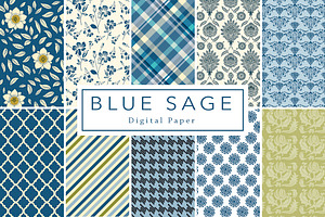 Blue Sage Digital Paper