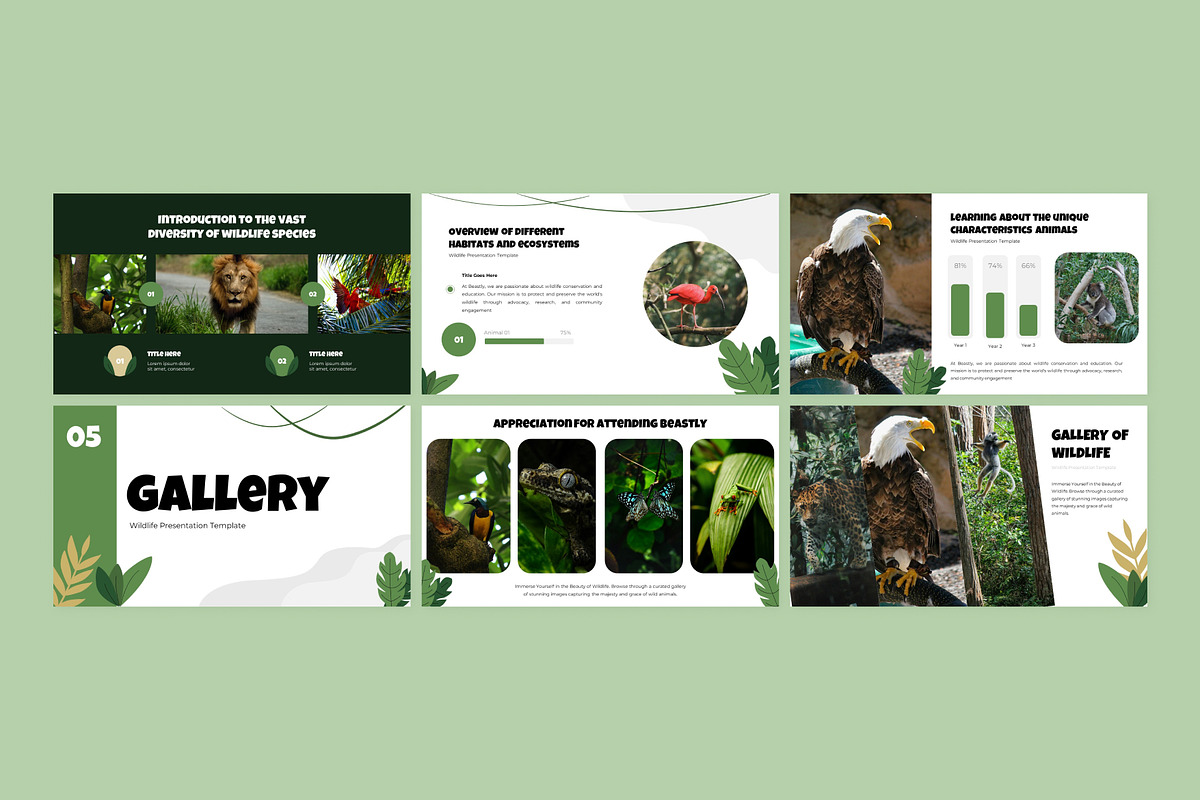 Wildlife Powerpoint Template, a Presentation Template by Eklip Studio (Photo 4 of 5)