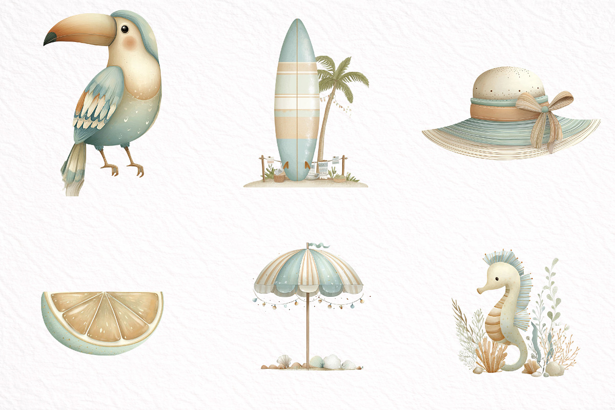 Whimsical Summer Clipart Bundle, an Illustration by DreamArtGraphic (Photo 7 of 8)