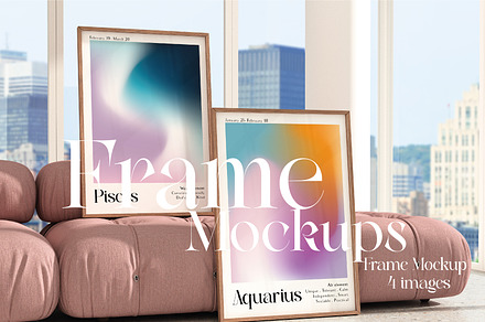 Mockup bundle in bright interior, a Product Mockup by N digital designs