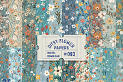 Blue Ditsy Floral Seamless Patterns, a Pattern Graphic by Natural Planners (Thumbnail 1 of 8)