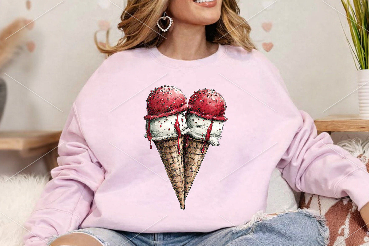 Whimsical Summer Ice Cream Clipart, an Illustration by Canvas Craft (Photo 4 of 7)