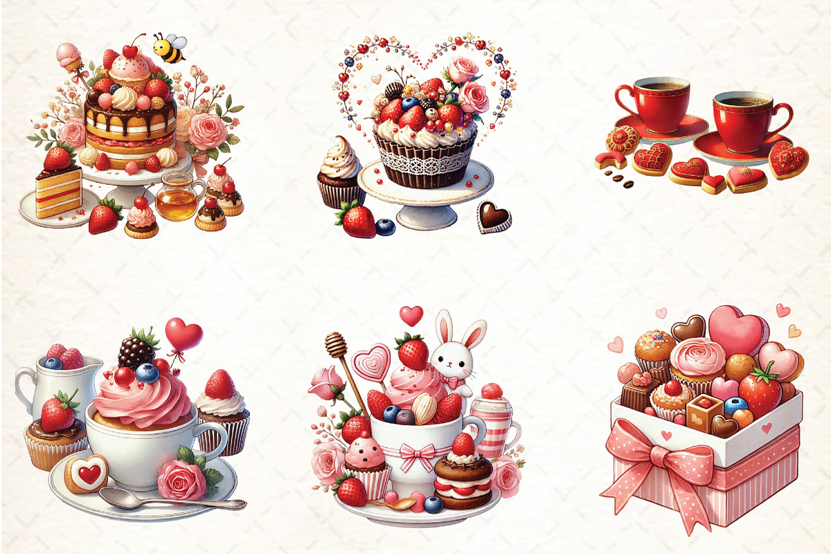 Valentine's Day Sweet Clipart Bundle, an Illustration by DreamCafeArt (Photo 3 of 3)