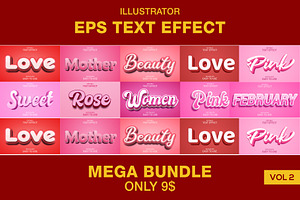 Editable Eps 3D Text Effect Vol 02