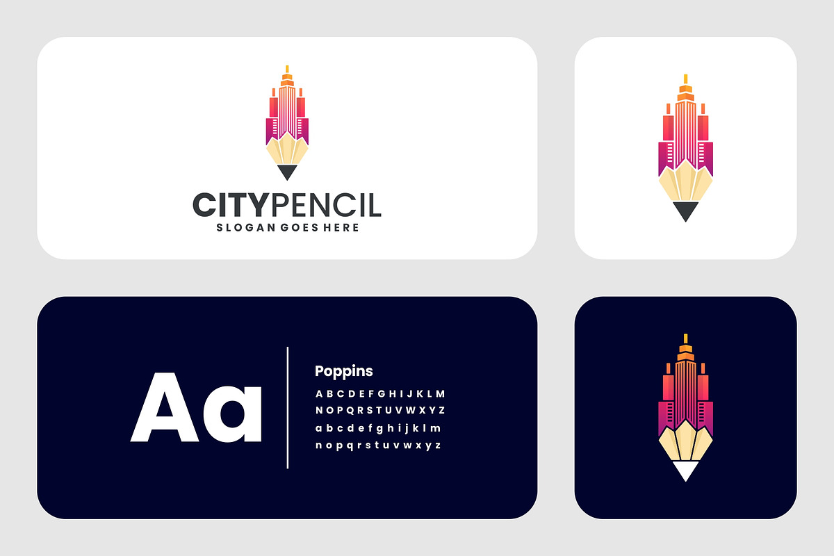 Modern Gradient City Pencil Logo, a Branding & Logo Template by Artnivora.Std (Photo 2 of 3)