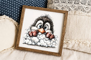 Christmas Peeking Penguin Clipart, an Illustration by Libby Wishes (Thumbnail 6 of 7)