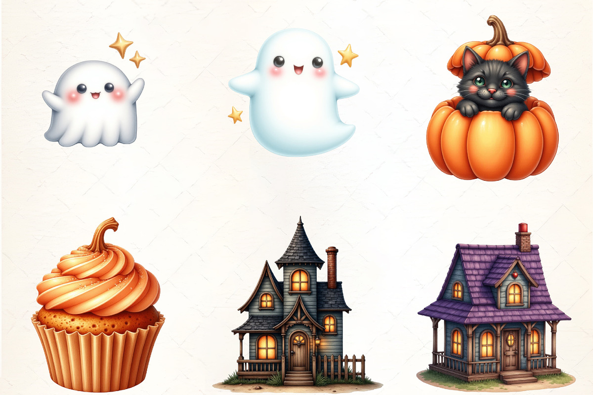 Twinkle Kawaii Halloween Clipart, an Illustration by CrexoraLab (Photo 2 of 5)