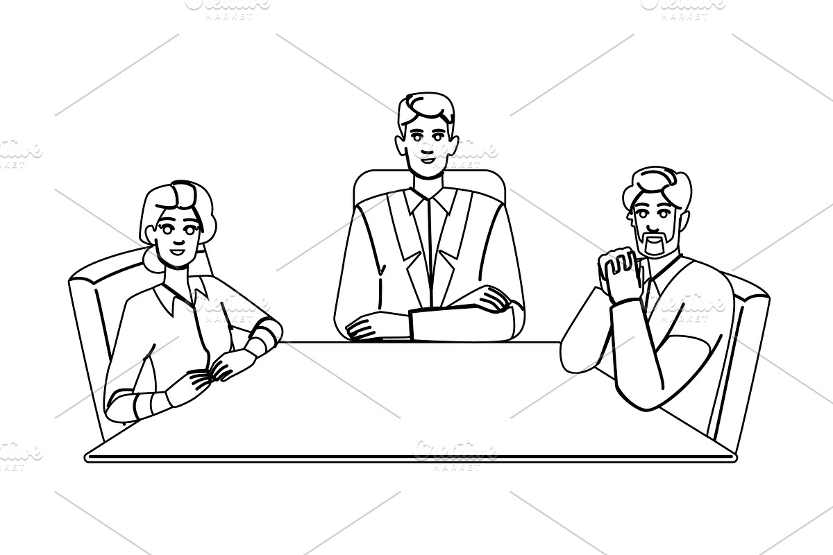 group conference table team vector, a Person Illustration by pikepicture
