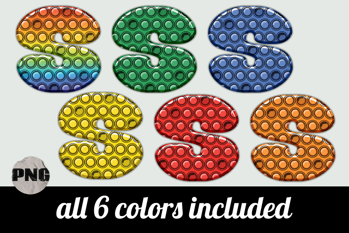 Bubble Pop Fidget Alphabet PNG Set, an Object Graphic by AlexandHer Digital Art (Photo 2 of 5)