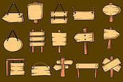 Wooden Signboard Illustration Pack, an Illustration by baii09 (Thumbnail 2 of 2)