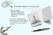 Greeting Card 5x7- Lighthouse Theme, a Card Template by Oshin Design (Thumbnail 4 of 5)
