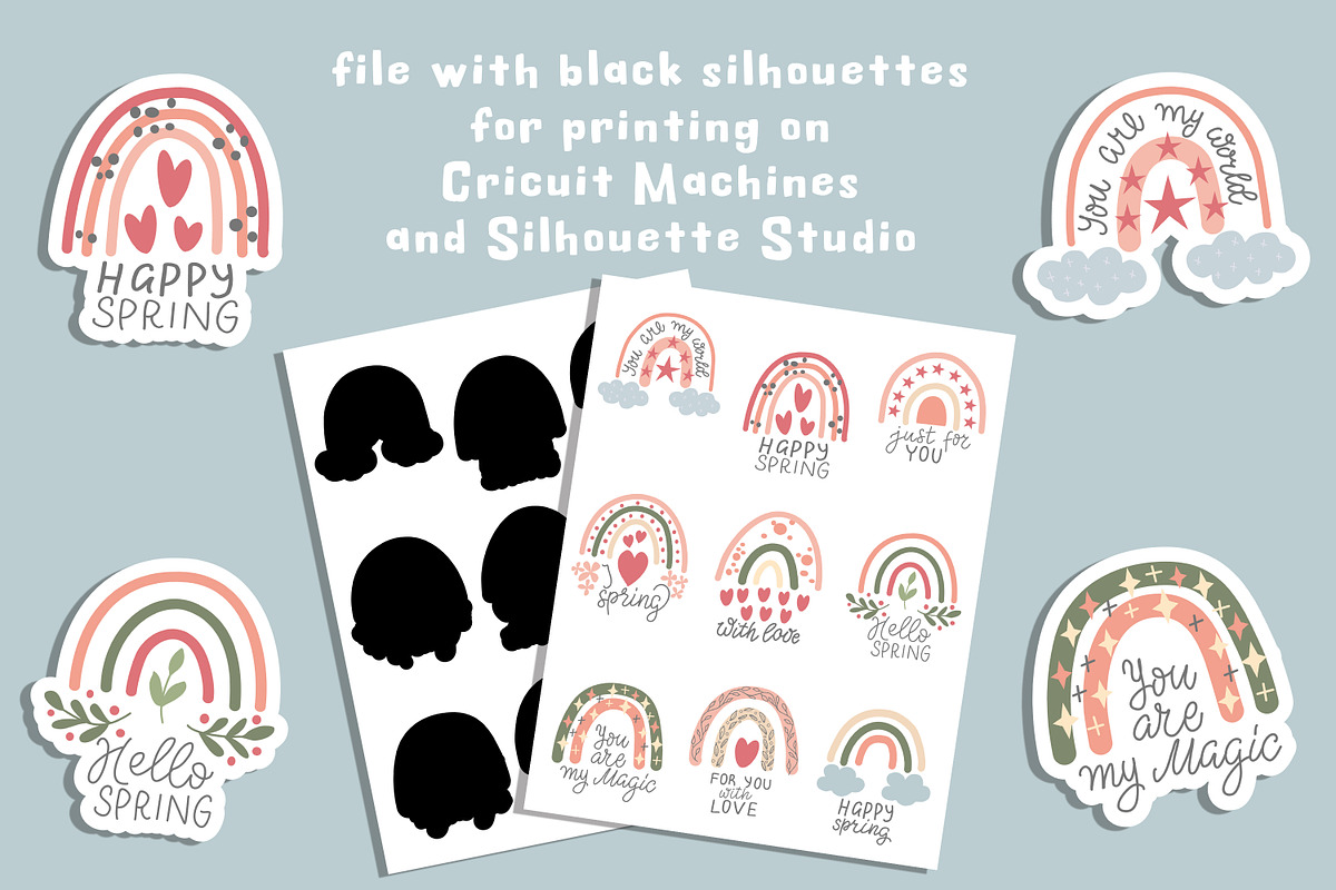 Spring Rainbows Stickers, a Technology Illustration by rinaletters (Photo 5 of 5)