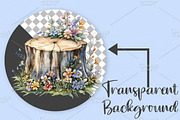 Watercolor Spring Stump Clipart PNG, an Illustration by Canvas Craft (Thumbnail 2 of 7)