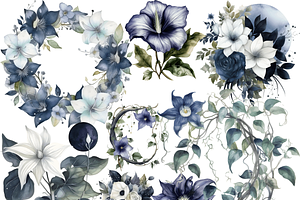 Watercolor Moonflower Clipart