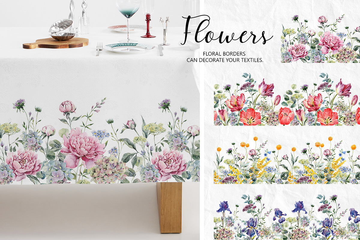 Set of watercolor flowers, a Decorative Illustration by RushkinaAntonina (Photo 6 of 11)
