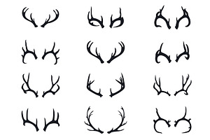 Set of Different Antler Silhouettes, an Object Graphic by ProArt