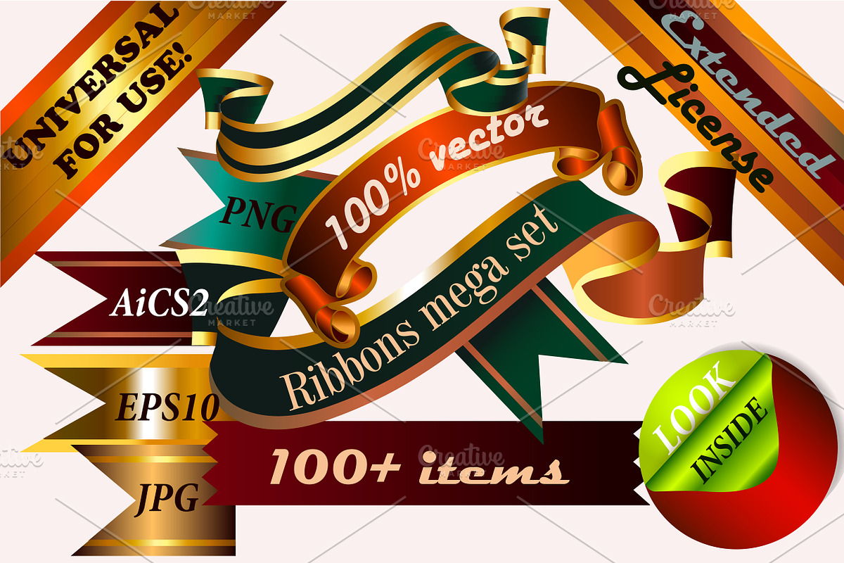 big pack of vector ribbon, an Object Graphic by FleurArt