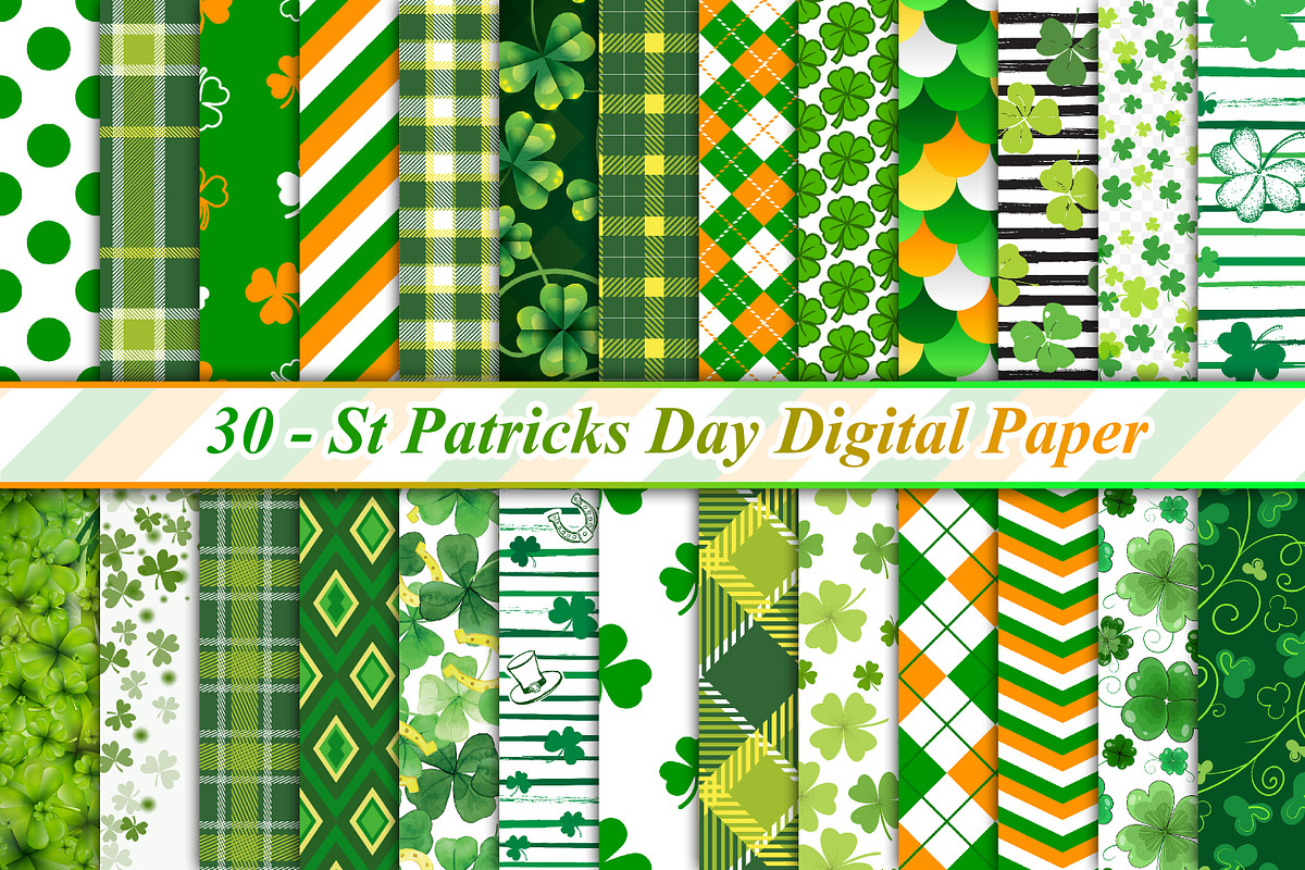 St Patricks Day Digital Paper, a Background Graphic by Digital Studio (Photo 1 of 5)