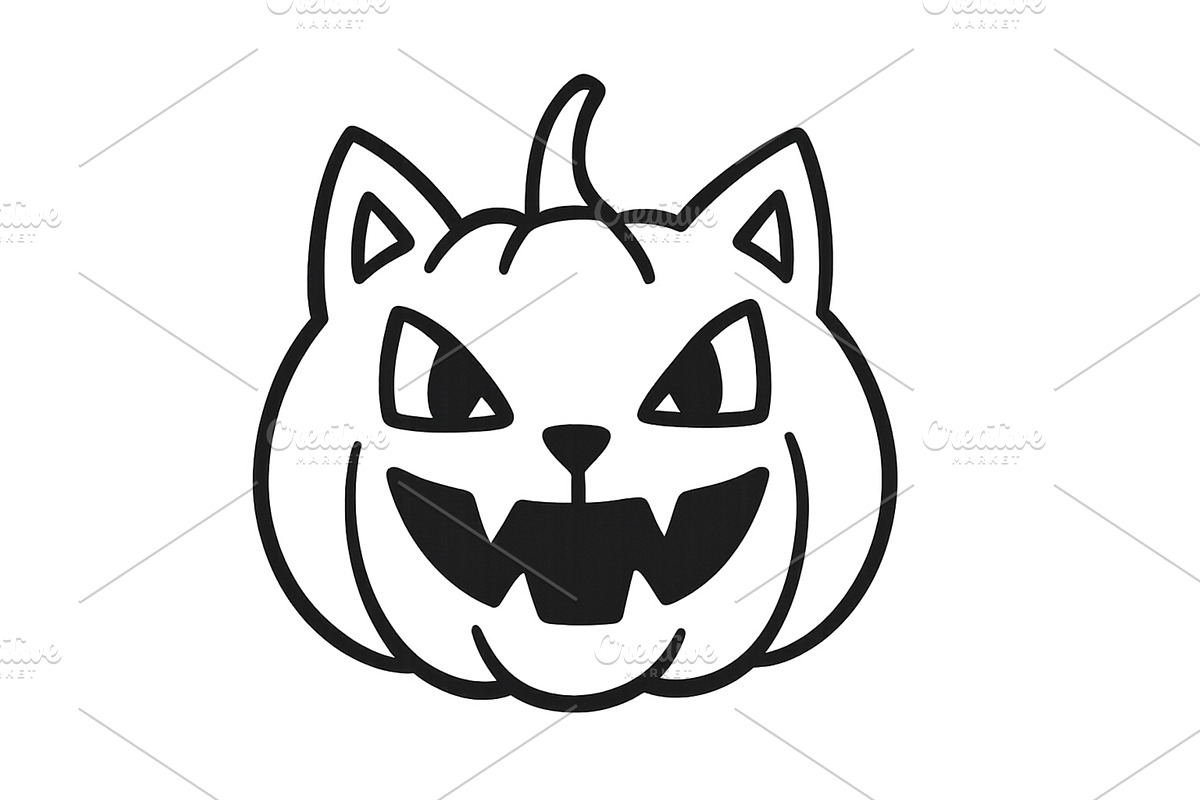 Creative pumpkin cat illustration, an Animal Illustration by ZinetroN