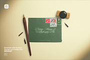 Envelope-Postage Stamps Calligraphy, an Advertising Mockup by Custom Scene (Thumbnail 1 of 10)