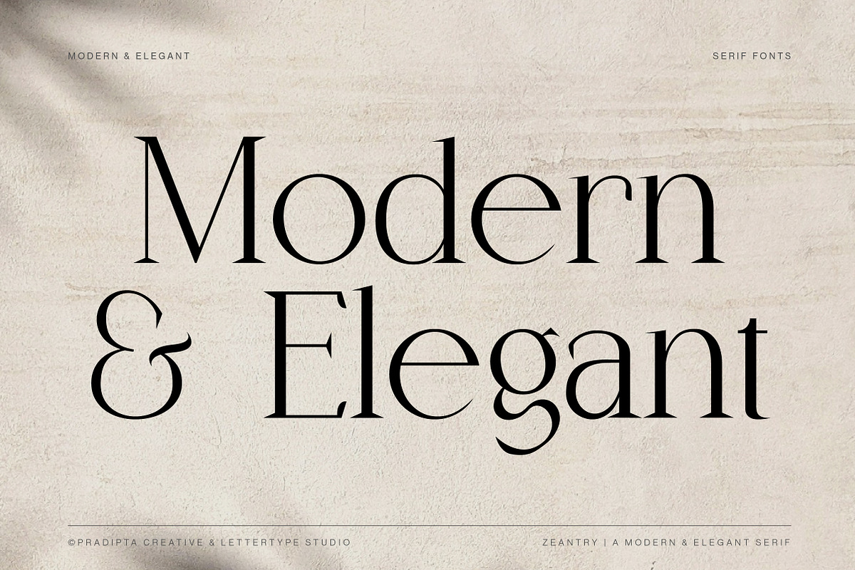 Zeantry a Modern & Elegant Serif, a Serif Font by Lettertype Studio (Photo 2 of 12)