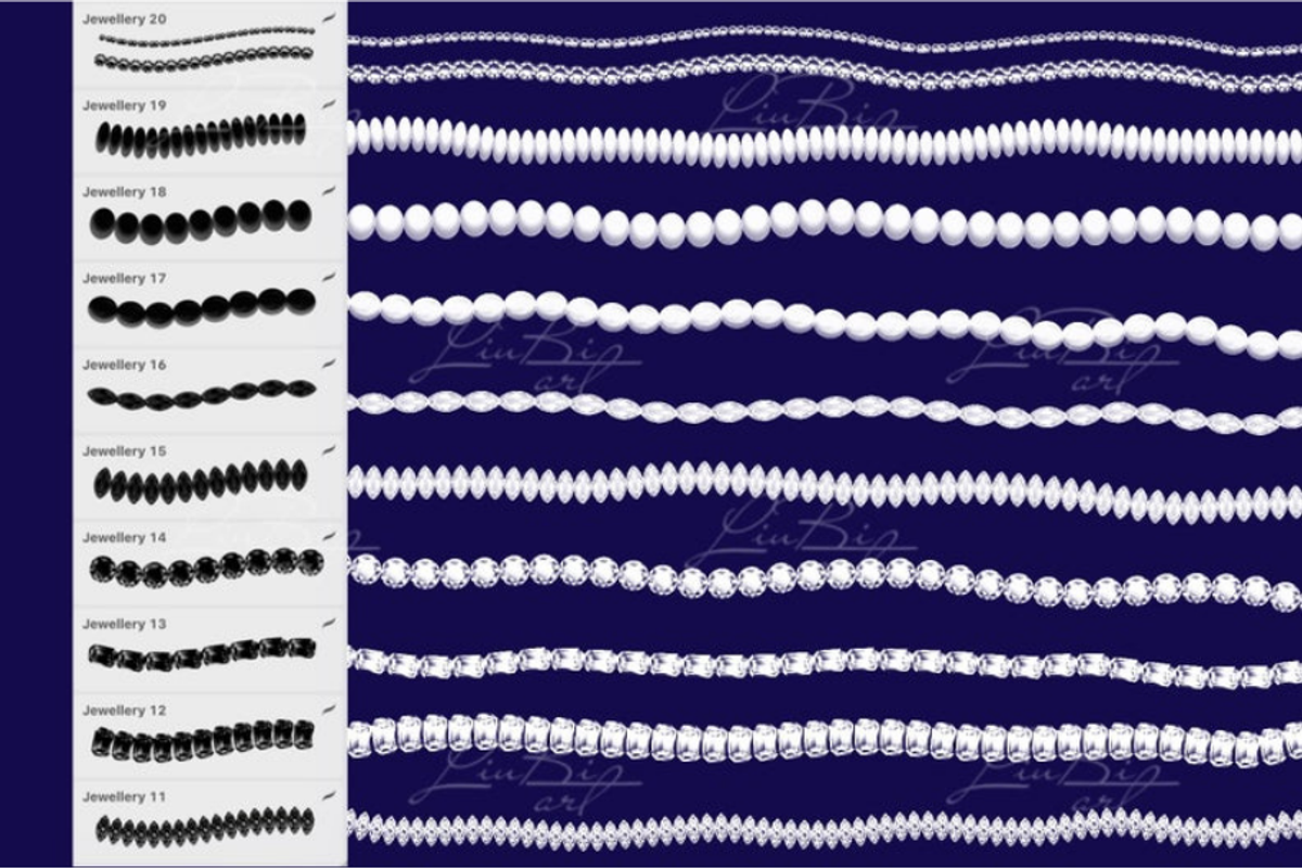 40 Procreate Jewels Brushes Set, a Brush Add-On by LiuBi Art (Photo 3 of 5)