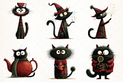 Whimsical Quirky Cat Clipart, an Illustration by Libby Wishes (Thumbnail 9 of 9)