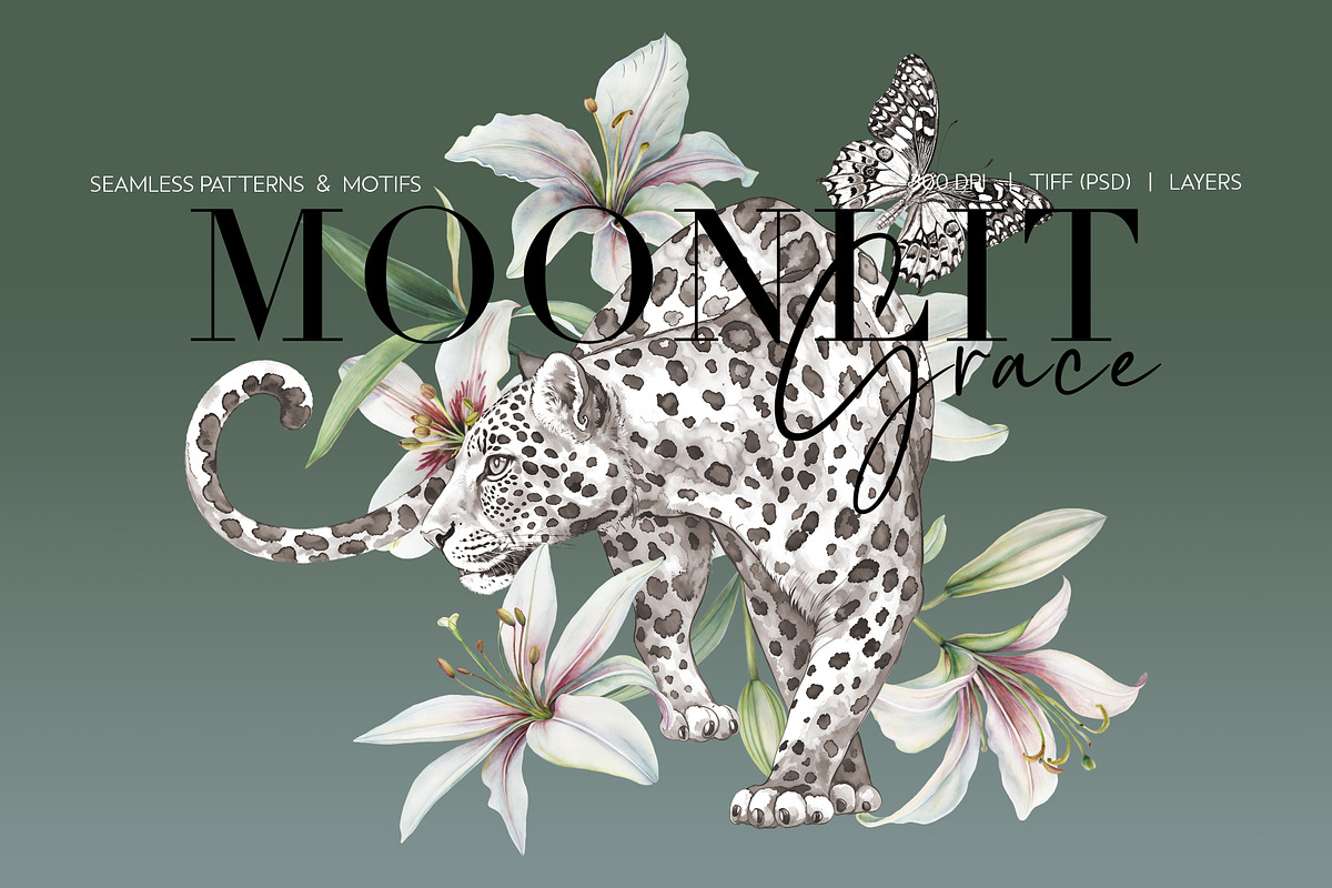 Moonlit Grace | Luxury Patterns, a Pattern Graphic by LEAFure (Photo 1 of 10)