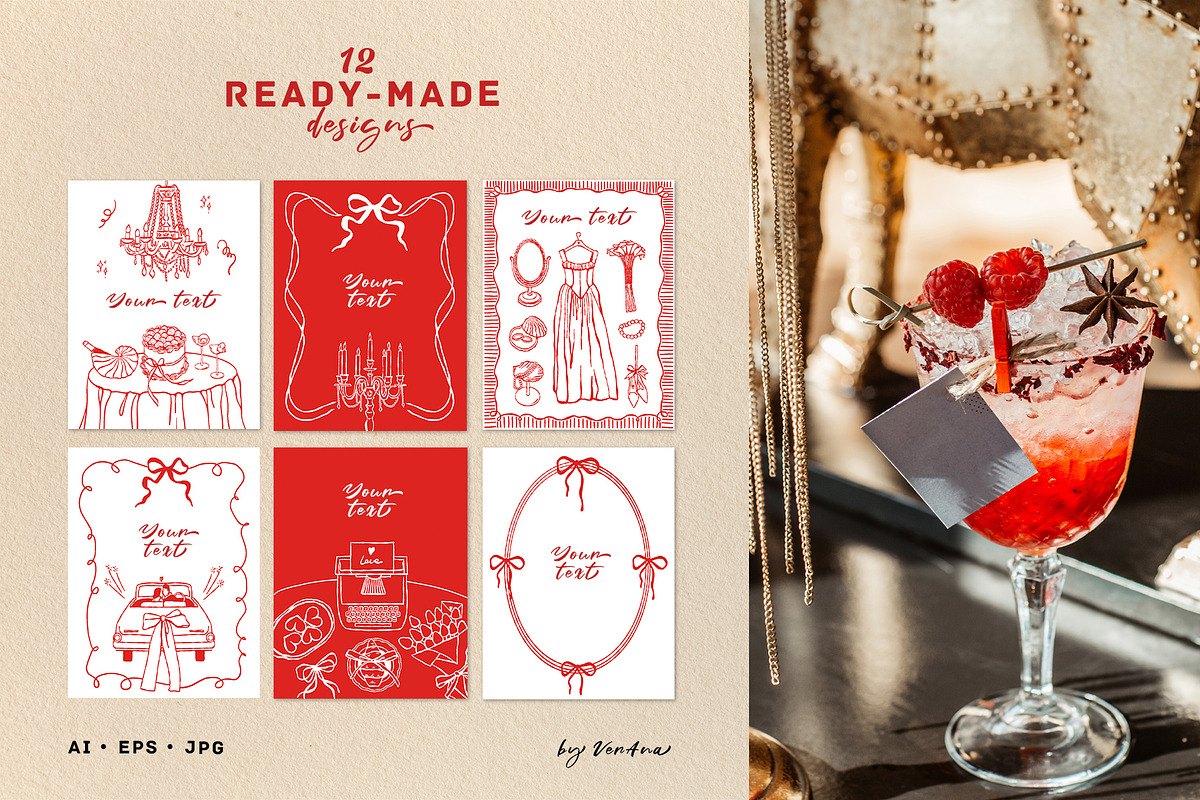 Vintage Wedding & Valentines Day Set, an Object Graphic by VerAna (Photo 6 of 16)