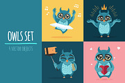 owl set, an Illustration by adi katz (Thumbnail 1 of 4)