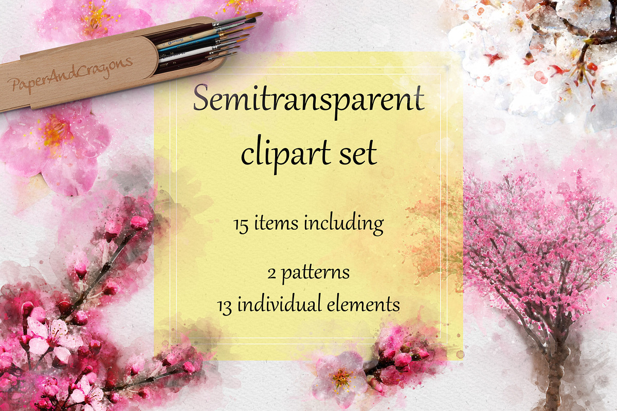 Sakura Garden Watercolor Set, an Illustration by PaperAndCrayons (Photo 2 of 5)