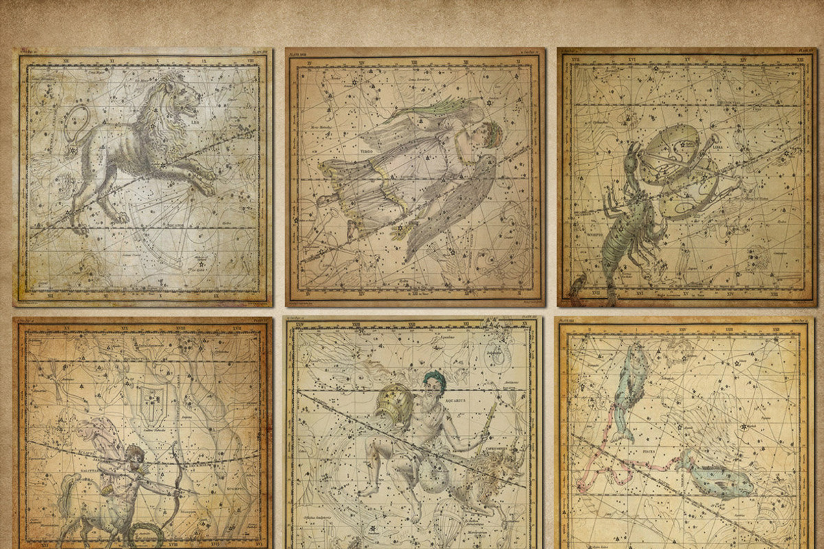 Antique Star Maps Backgrounds, a Texture Graphic by Digital Curio (Photo 4 of 5)