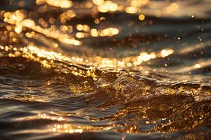 Golden reflections on water surface, a Photo by Beautiful things