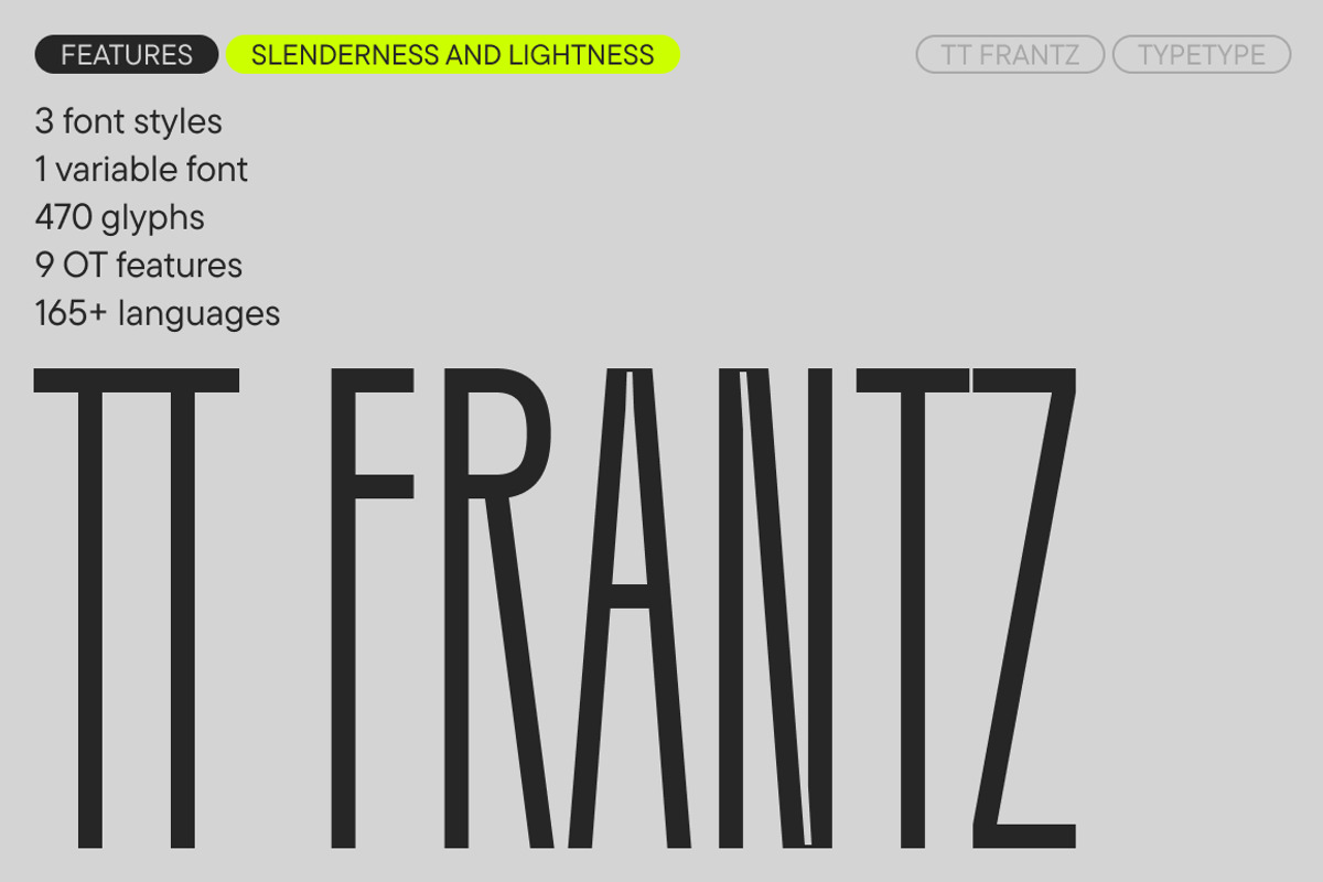 TT Frantz, a Sans Serif Font by TypeType (Photo 1 of 12)