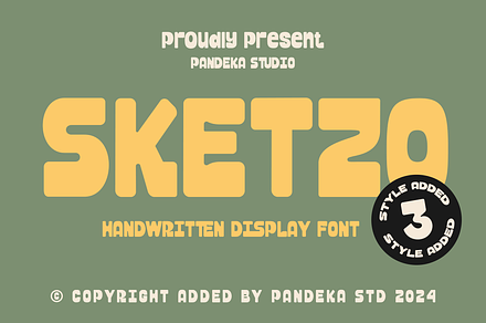 Sketzo - Handwritten Display Font, a Sans Serif Font by Pandeka Studio