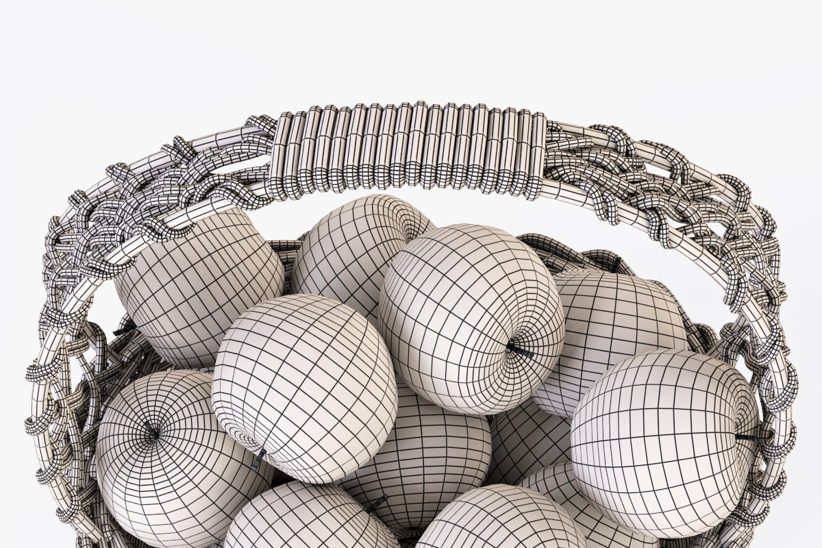 Wicker Basket 04 Gray with Apples, a Food & Drink 3D Model by Markelos (Photo 28 of 31)